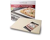 SANTOS XXL Pizzastein eckig - 45x35x1,5cm - knusprige Pizza - Backofen, Kohlegrill & Gasgrill - Pizzaplatte/Backplatte - ideal für Pizza & Flammkuchen